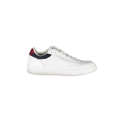 TOMMY HILFIGER Scarpe Sneakers Uomo Bianche in Pelle con Dettagli a Contrasto Bianco - foto prodotto