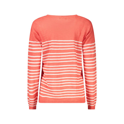 North Sails Maglia Donna Rossa Righe Maniche Lunghe Logo Maglie rosso - vista 2