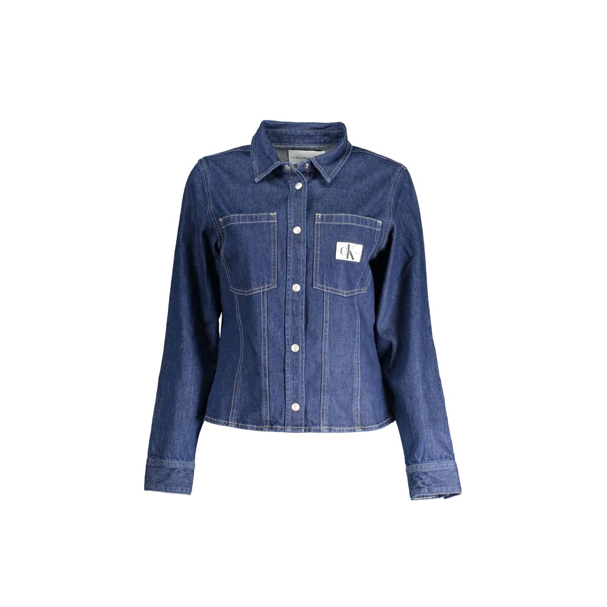 CALVIN KLEIN CAMICIA MANICHE LUNGHE DONNA BLU
