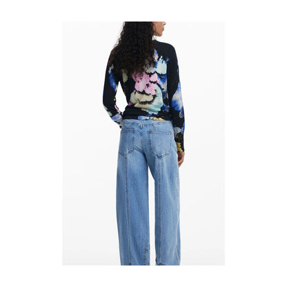 Desigual Maglia Donna Nero Fantasia Girocollo Jers Nenufar Lacroix Maglie - vista 2