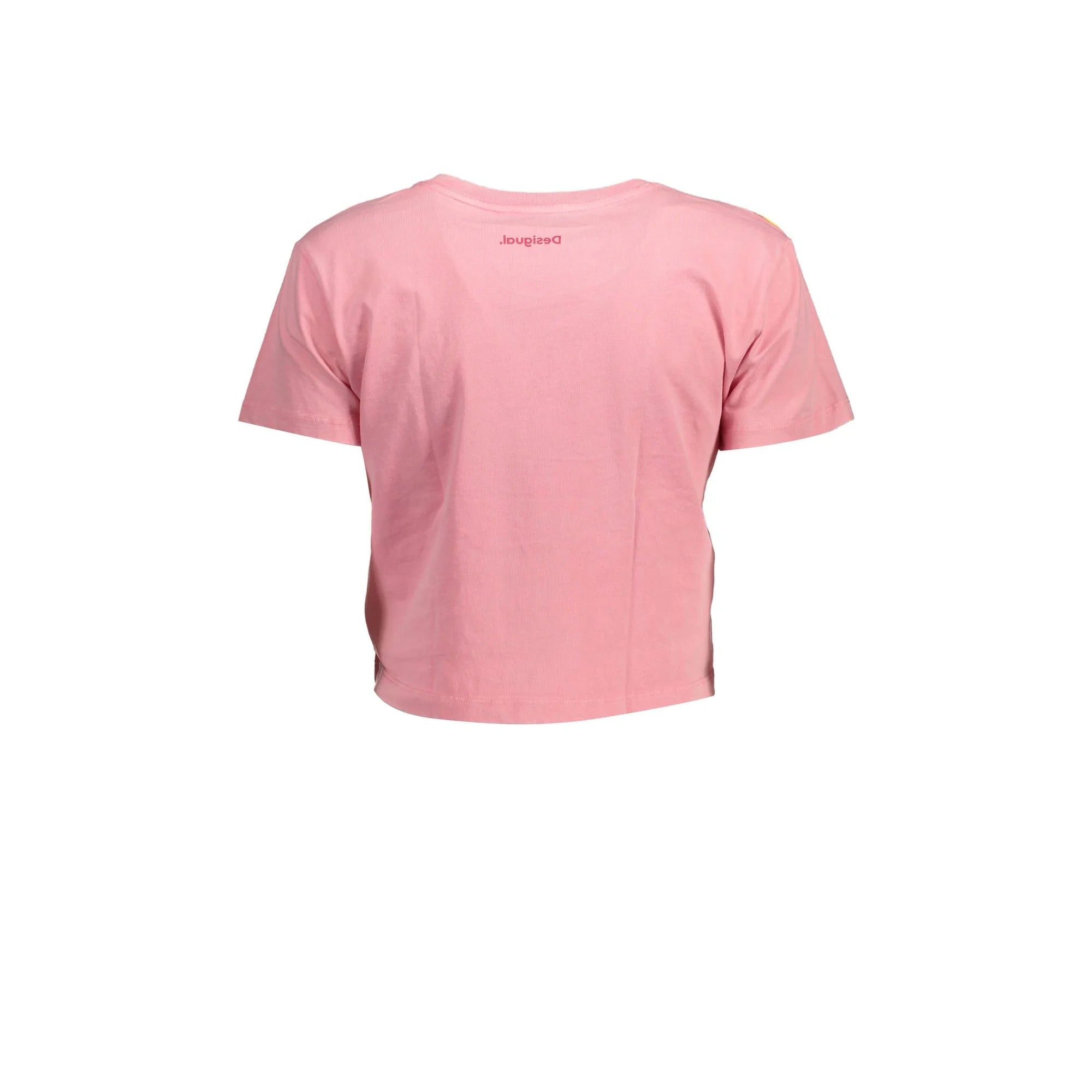DESIGUAL T-SHIRT MANICHE CORTE DONNA ROSA