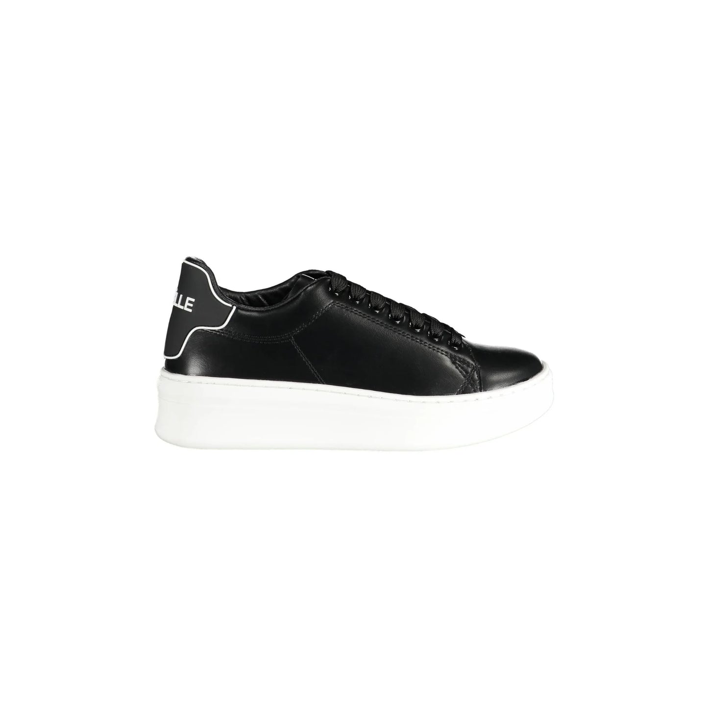 GAELLE PARIS Scarpe Sneakers Donna Nere con Doppio Laccio e Logo Nero - foto prodotto