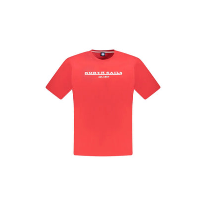 North Sails T-Shirt Maniche Corte Uomo Rossa Stampa Logo Rosso - foto prodotto