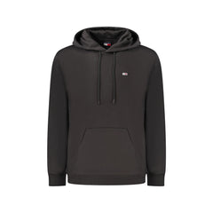 Tommy Hilfiger Bluza Męska Czarna Z Kapturem Z Futerkiem Z Kieszeniami Z Logo