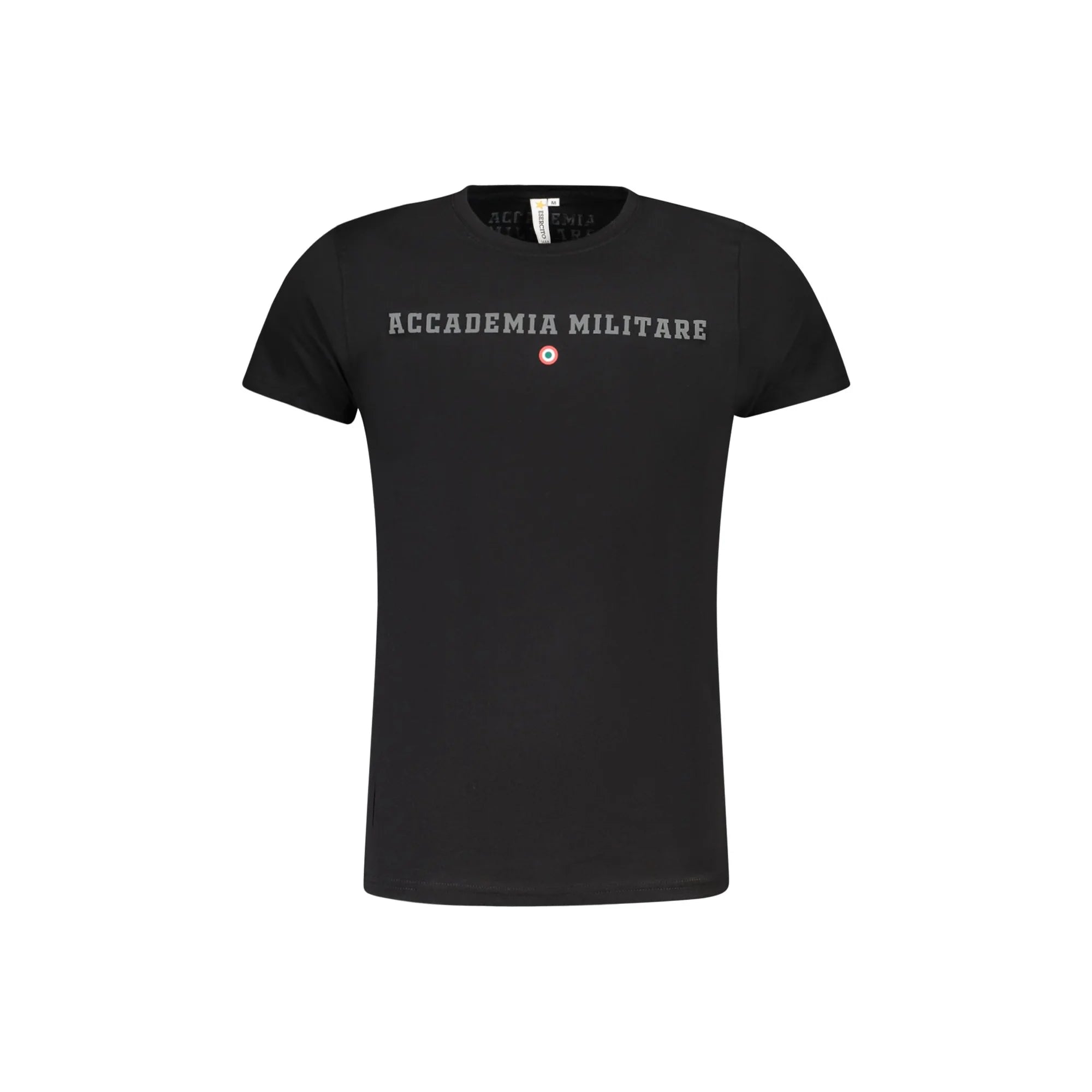 Accademia Militare T-Shirt Maniche Corte Uomo Nera Stampa Logo Nero - foto prodotto