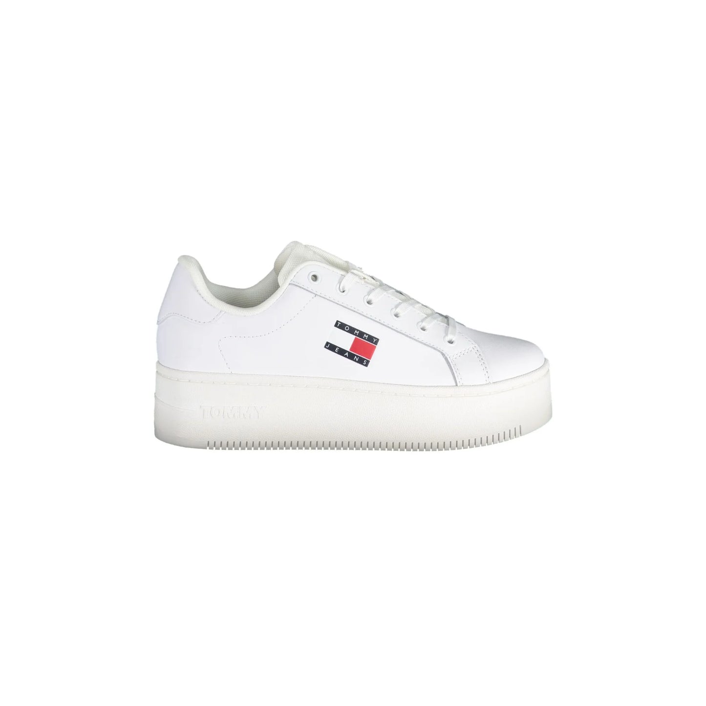 TOMMY HILFIGER Scarpe Sneakers Donna Bianche con Logo Stampato Bianco - foto prodotto