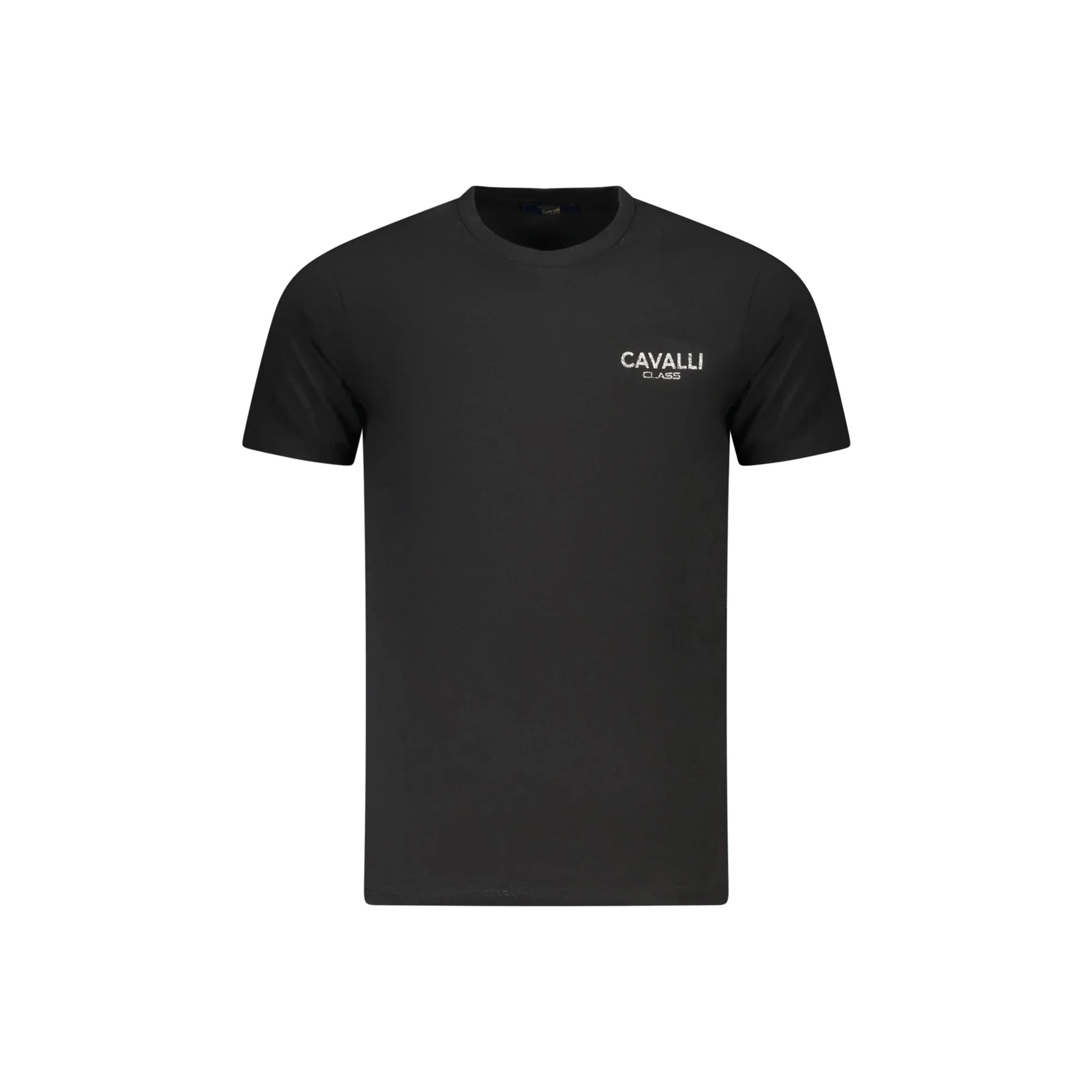 Cavalli Class T-Shirt Maniche Corte Uomo Nera Stampa Logo Nero - foto prodotto