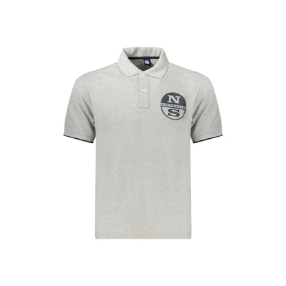 North Sails Polo Maniche Corte Uomo Grigia Stampa Logo Grigio - foto prodotto