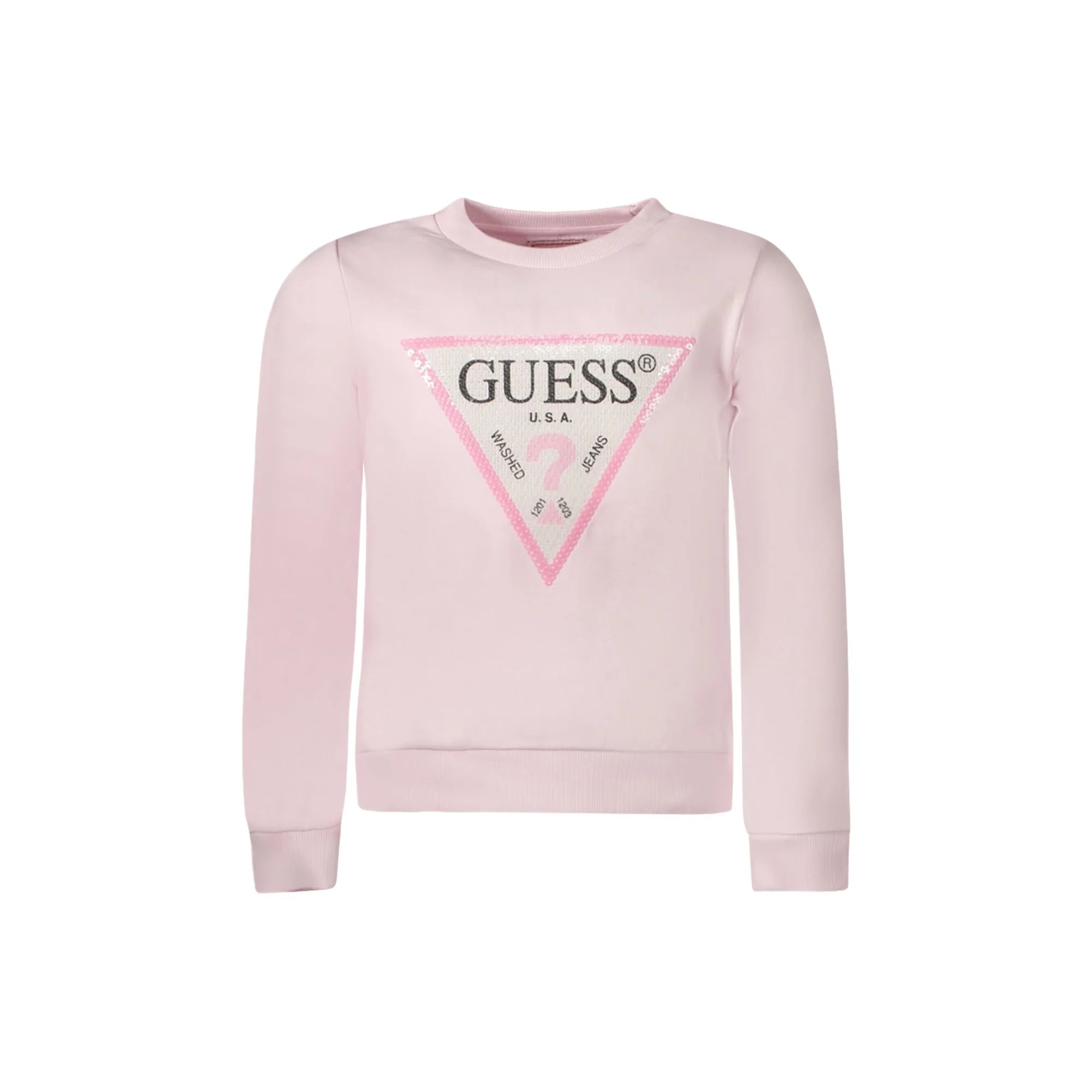 GUESS JEANS FELPA SENZA ZIP BAMBINA ROSA