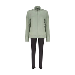 Freddy Sweatshirt Manches Longues avec Fermeture Éclair Femme Vert Détails Contrastés