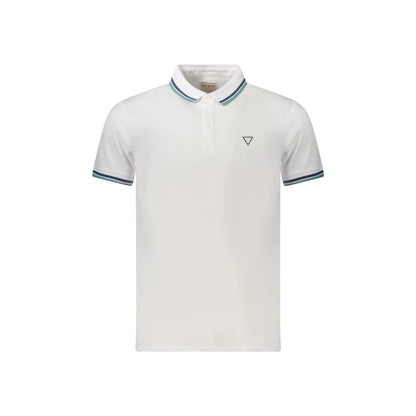 Guess Jeans Polo Maniche Corte Uomo Bianca Ricamo Bianco - foto prodotto