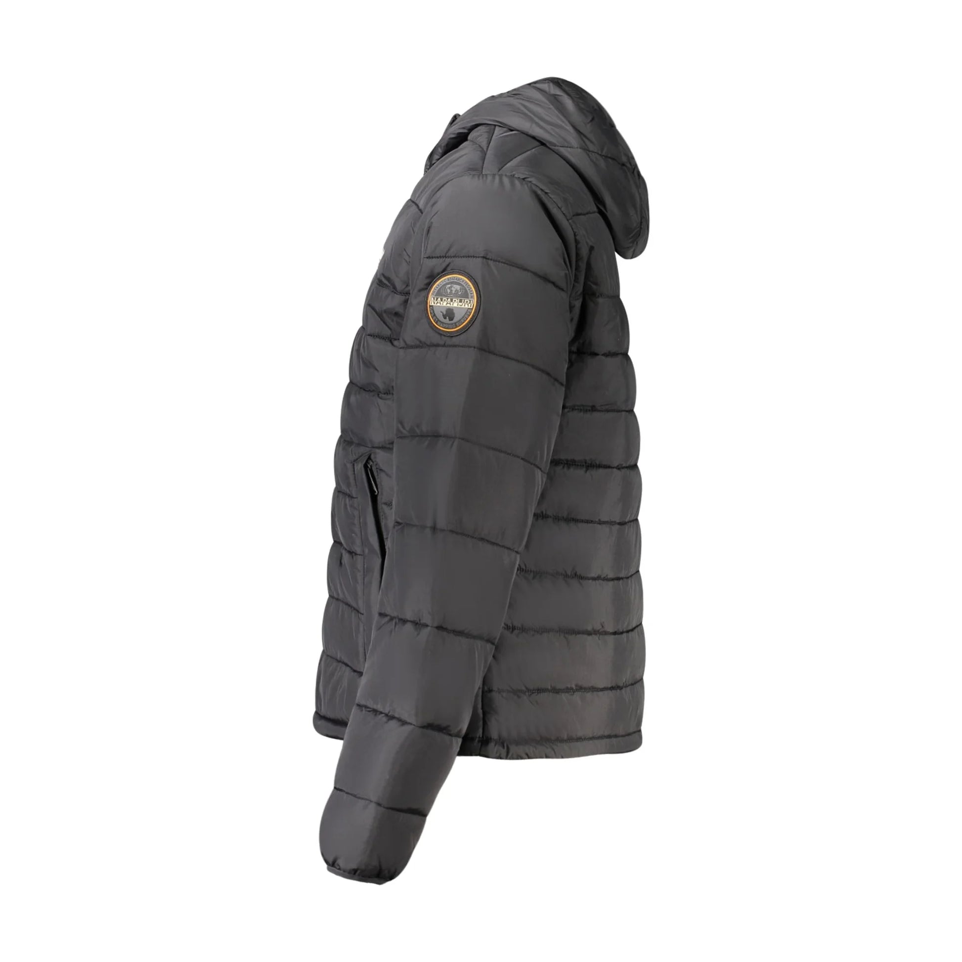 Napapijri Giubbotto Uomo Nero con Cappuccio e Logo Giubbotti e Giacche - vista 3
