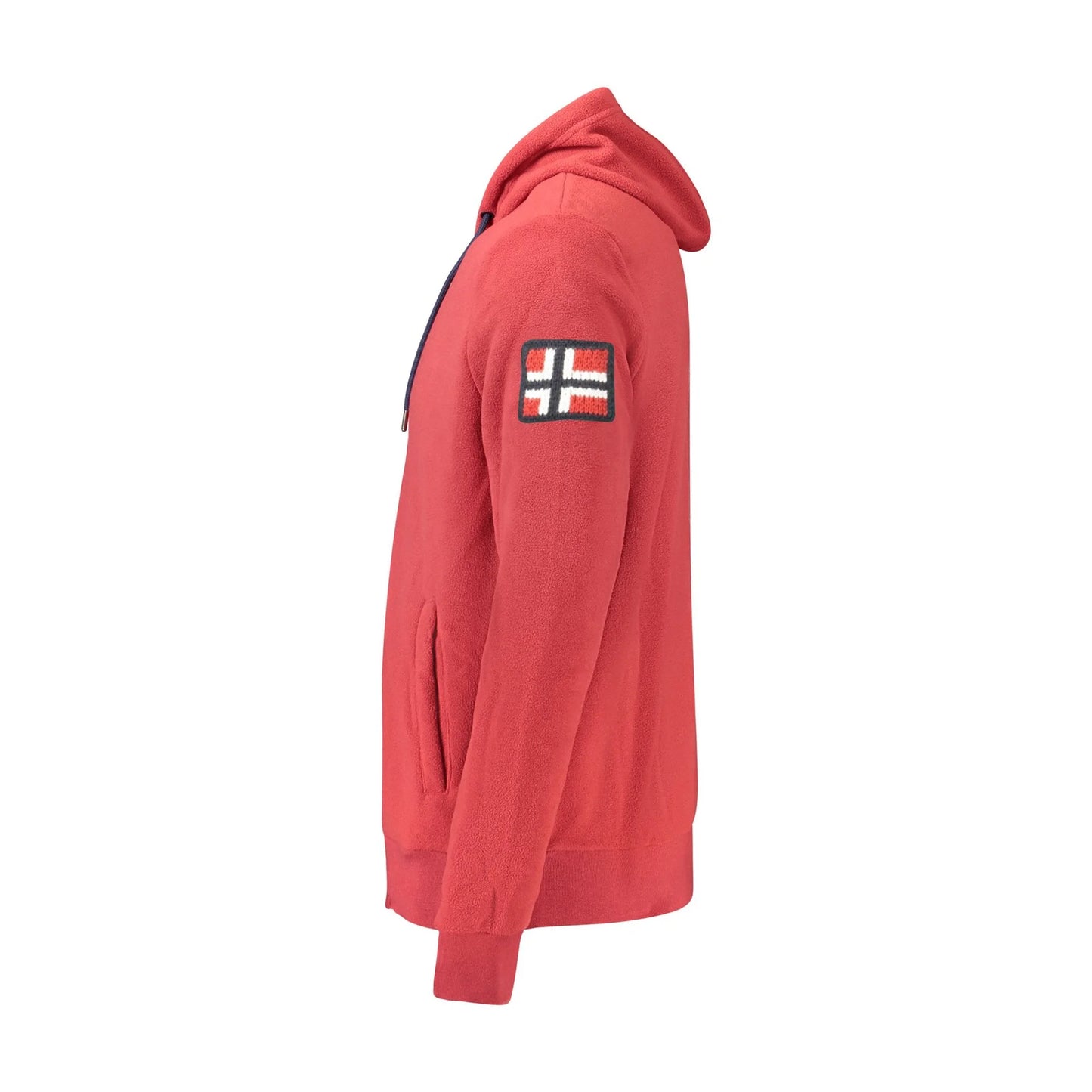 Norway 1963 Felpa Uomo Rossa con Zip Pile Cappuccio Ricamo Logo Felpe rosso - vista 3