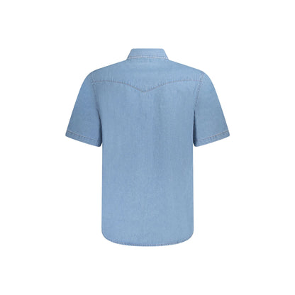 Wrangler Camicia Maniche Corte Uomo Azzurra 2 Taschini Camicie azzurro - vista 2