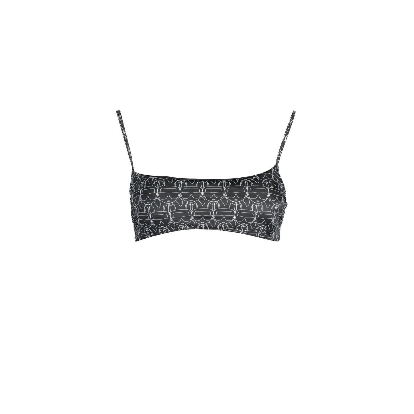 Karl Lagerfeld Beachwear Costume Mare Donna Nero Allacciatura al Collo - foto prodotto