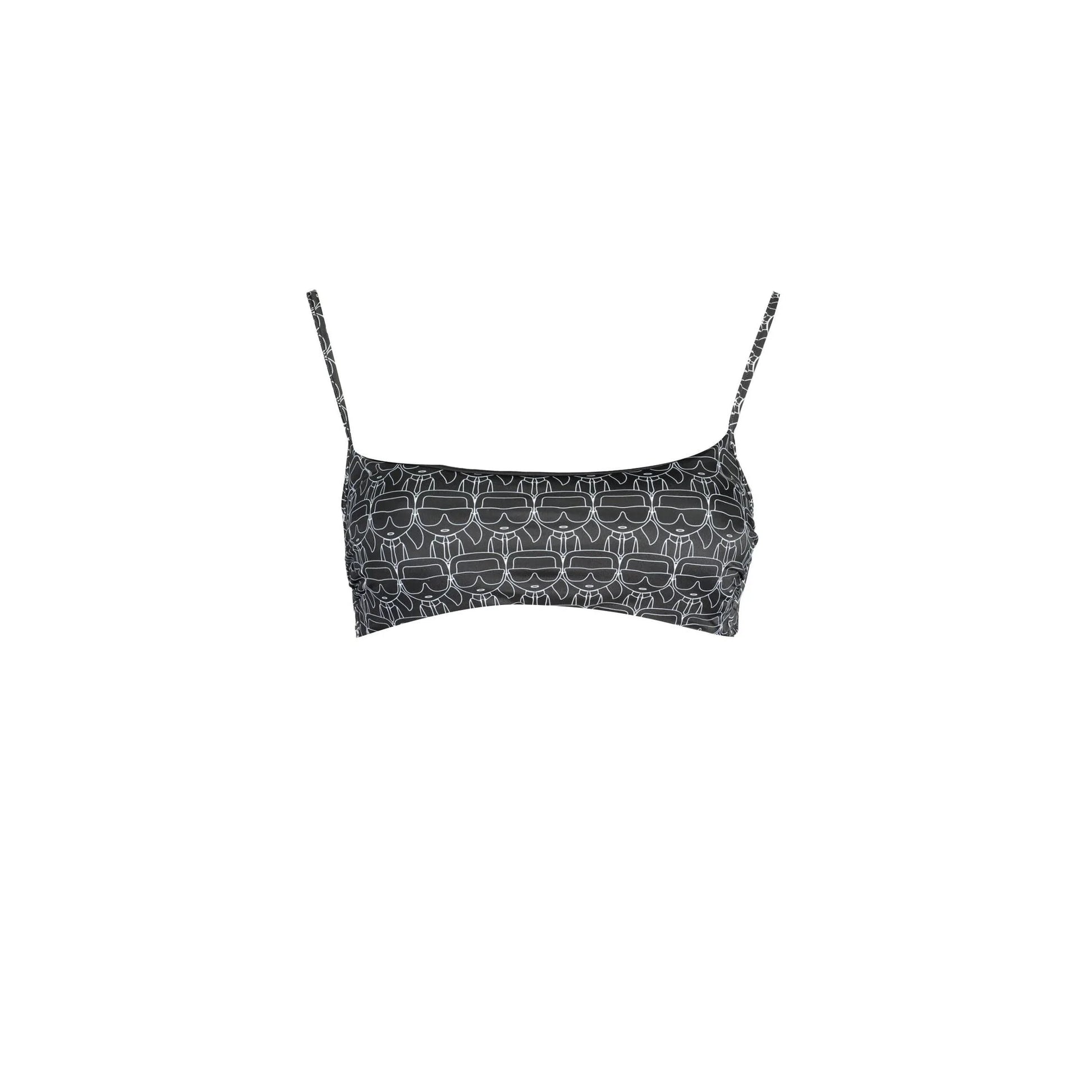 Karl Lagerfeld Beachwear Costume Mare Donna Nero Allacciatura al Collo - foto prodotto