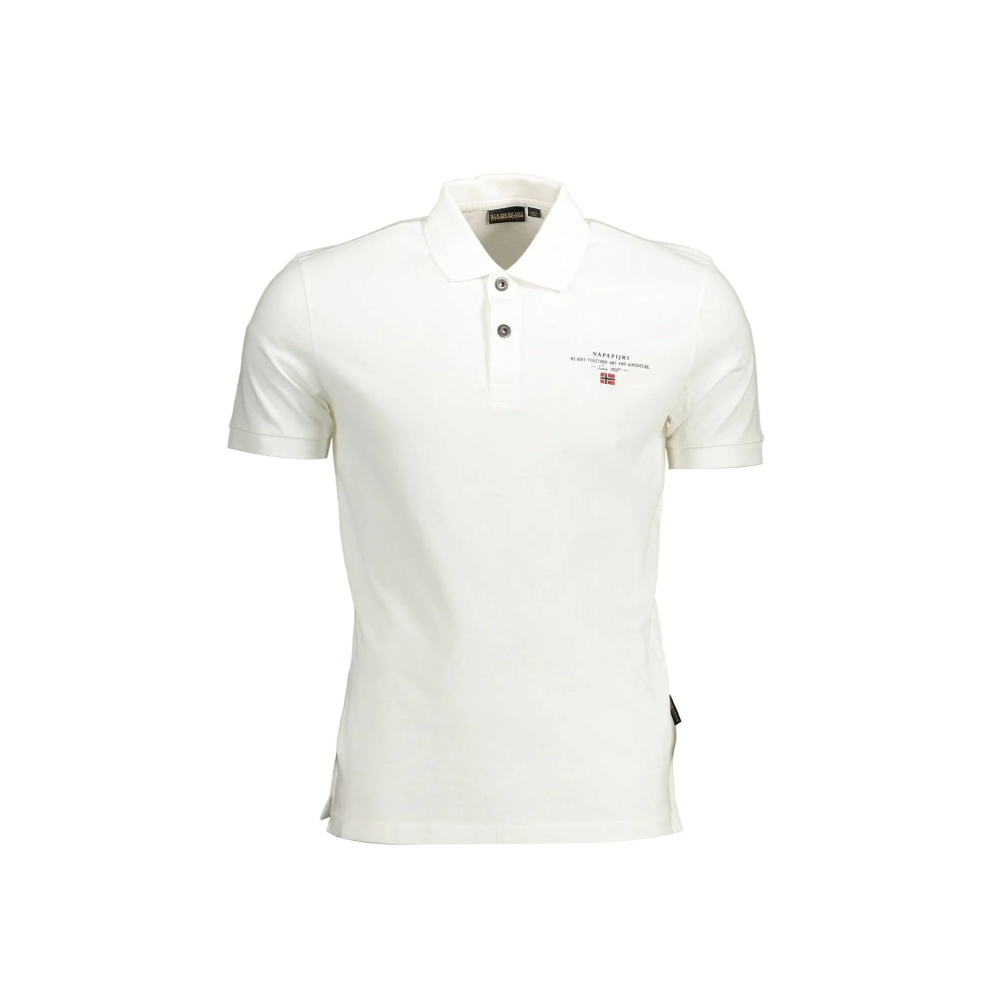 Napapijri Polo Maniche Corte Uomo Bianca Stampa/Ricamo/Logo Bianco - foto prodotto