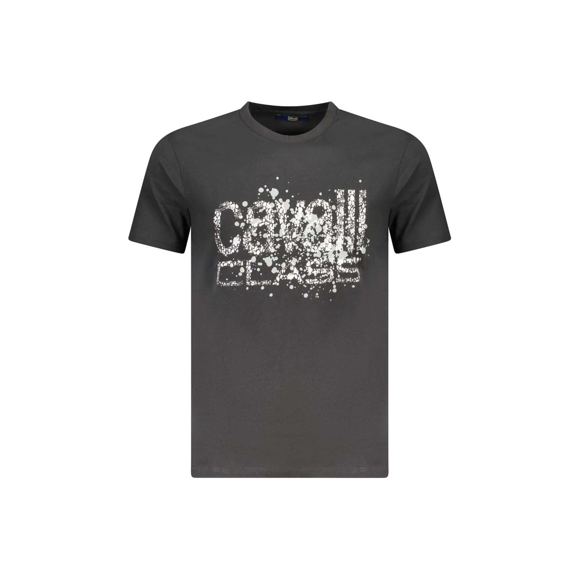 Cavalli Class T-Shirt Maniche Corte Uomo Nera Stampa Logo Nero - foto prodotto