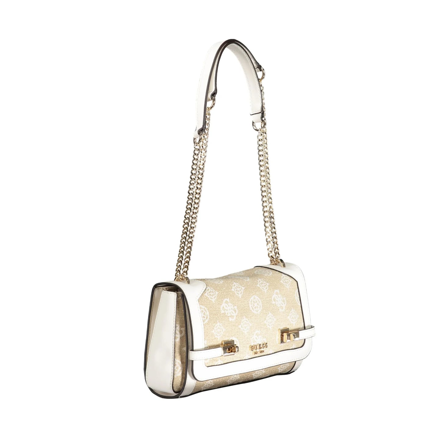 GUESS JEANS Borsa Donna Loralee Bianca a Spalla con Catena Borse bianco - vista 3