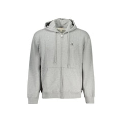 Calvin Klein Felpa Maniche Lunghe Uomo Grigia Zip Ricamo