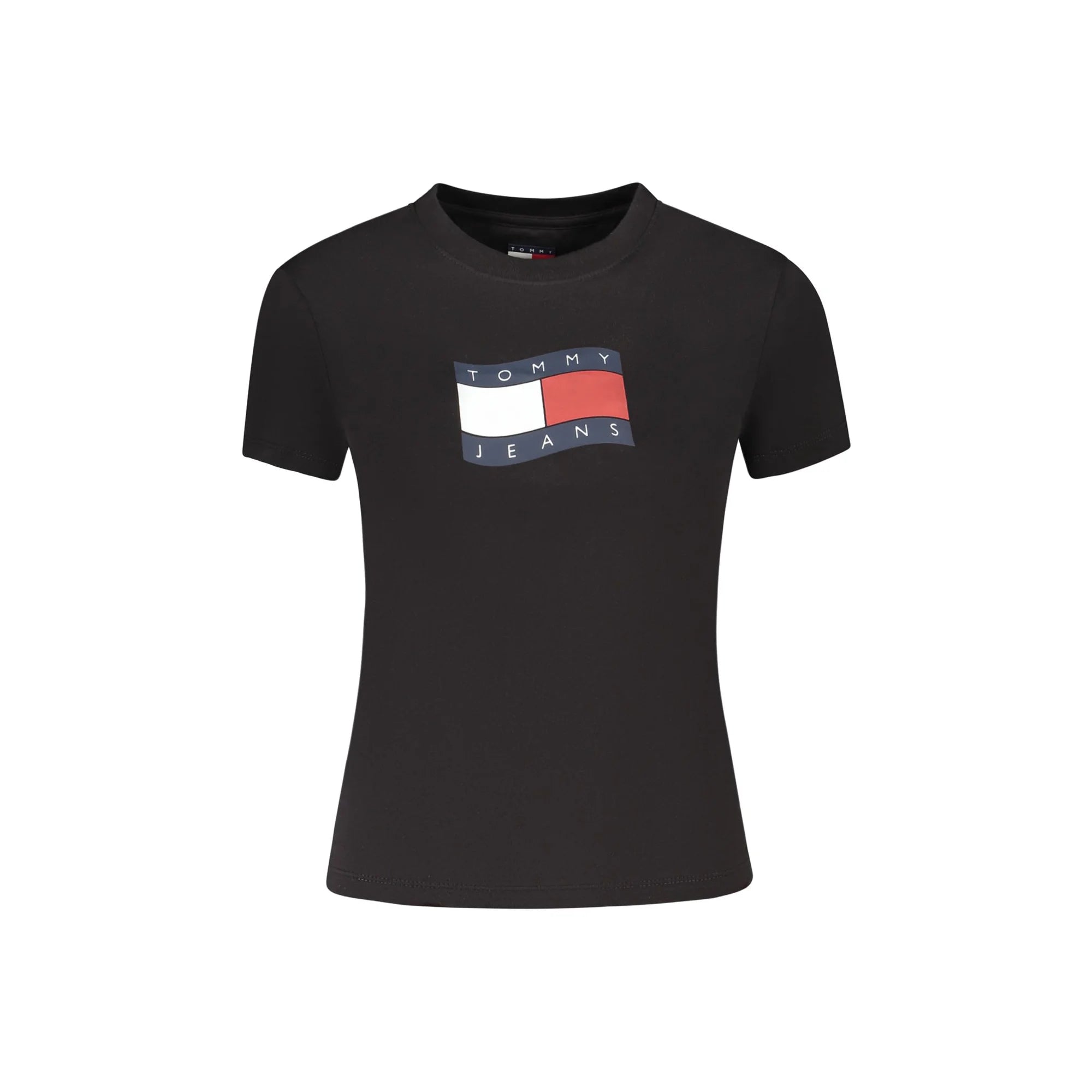 TOMMY HILFIGER T-SHIRT MANICHE CORTE DONNA NERO