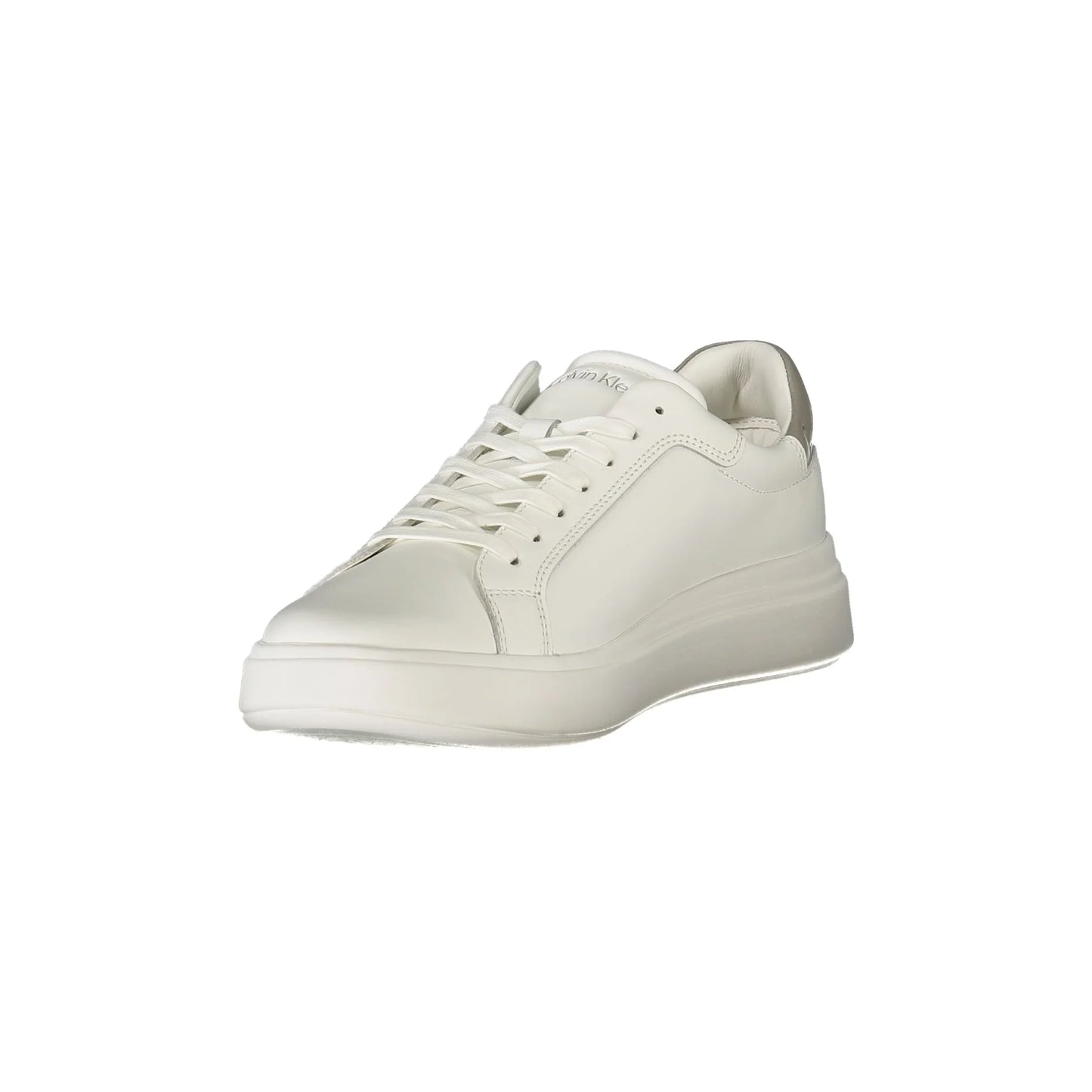 CALVIN KLEIN Scarpe Sneakers Uomo Bianche con Dettagli Grigi e Logo bianco - vista 3