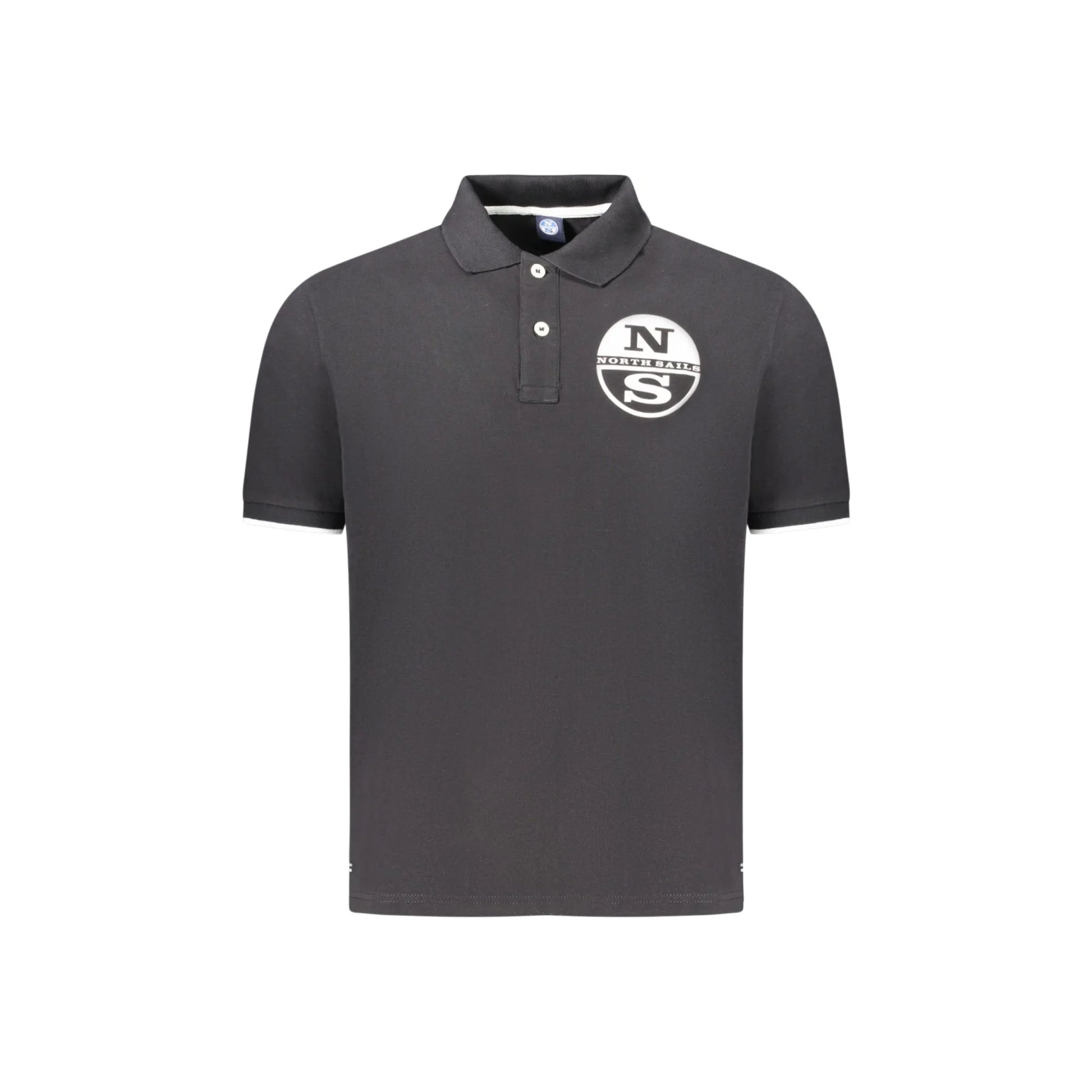 North Sails Polo Maniche Corte Uomo Nera Stampa Logo Nero - foto prodotto