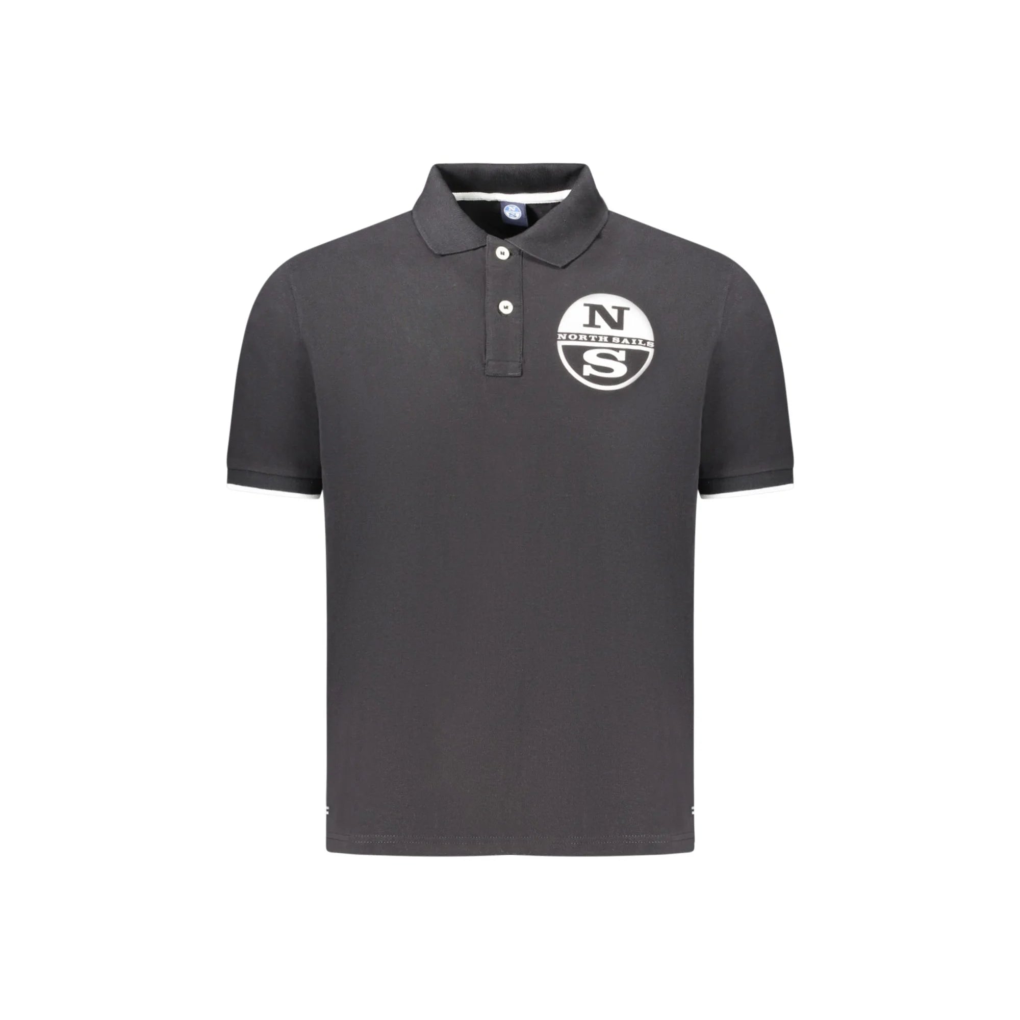North Sails Polo Maniche Corte Uomo Nera Stampa Logo Nero - foto prodotto