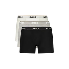Boss Boxer Uomo Grigio Stampa Logo
