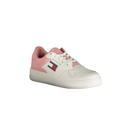 TOMMY HILFIGER Scarpe Sneakers Donna Rosa con Dettagli a Contrasto e Logo - vista 2