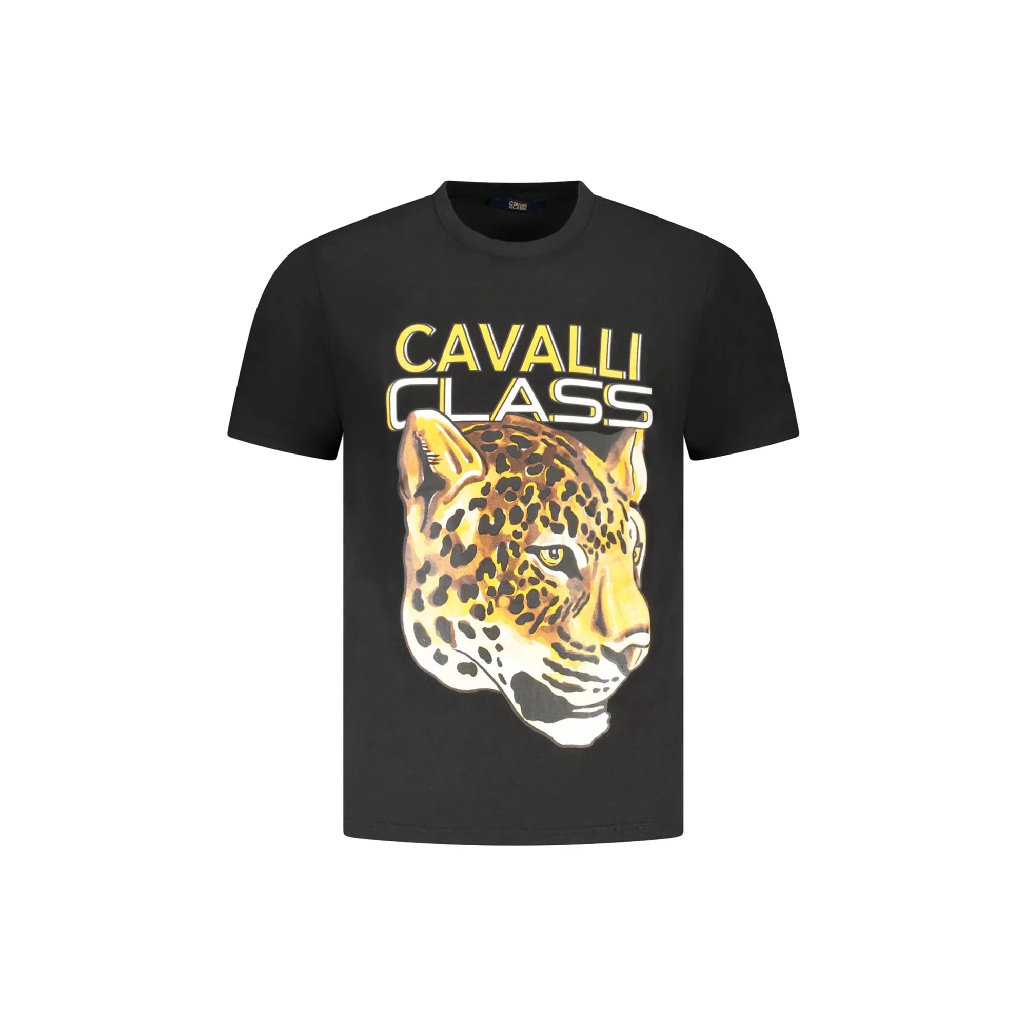 Cavalli Class T-Shirt Maniche Corte Uomo Nera Stampa Nero - foto prodotto