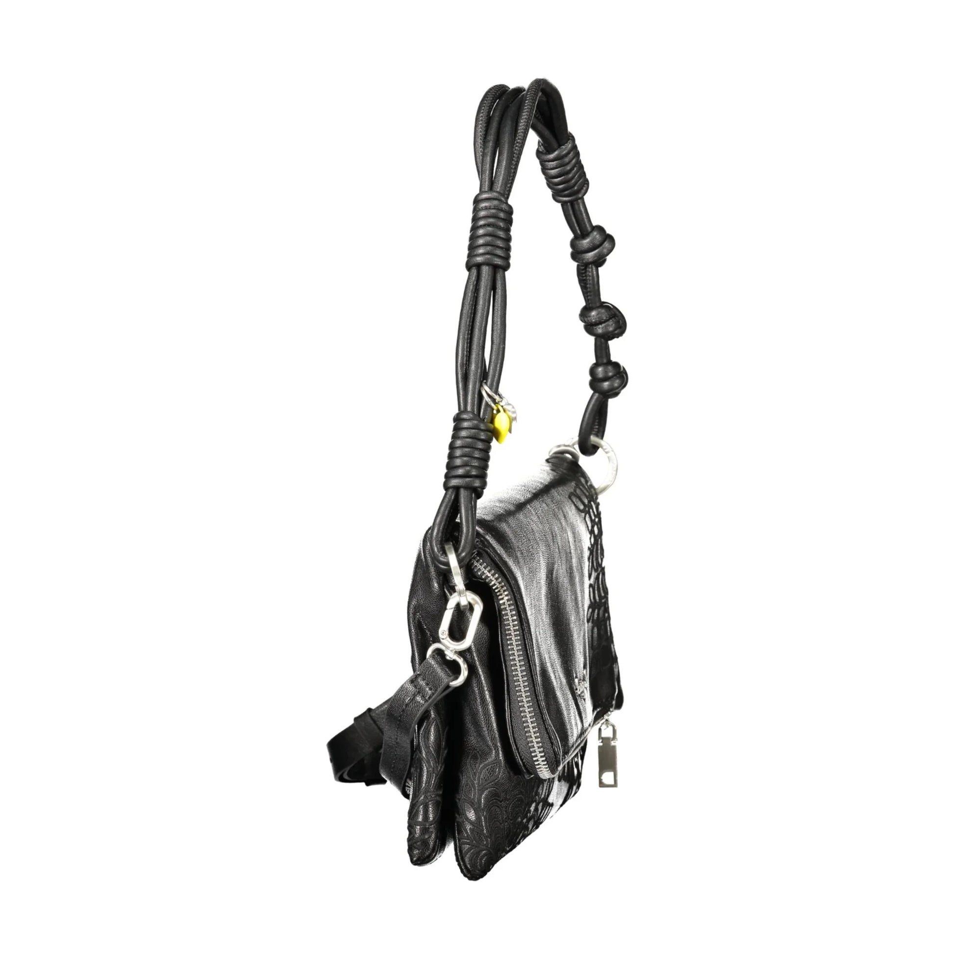 Desigual Borsa a Tracolla Donna Nera Dettagli a Contrasto Borse nero - vista 3
