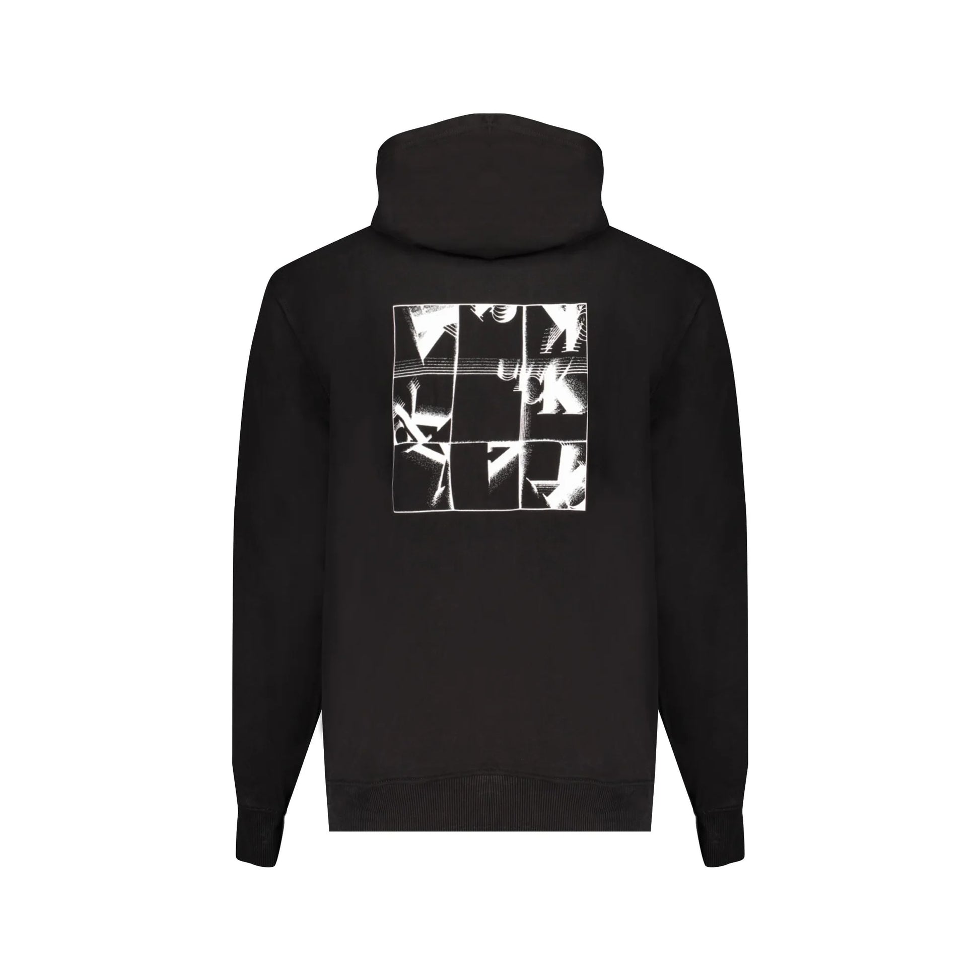 Calvin Klein Felpa Uomo Nera Cappuccio Garzata Tascone Stampa Felpe nero - vista 2