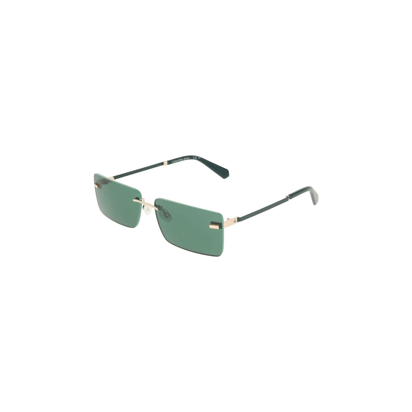 Calvin Klein Occhiali da Sole Donna Verde Lente Rettangolare Logo - vista 2