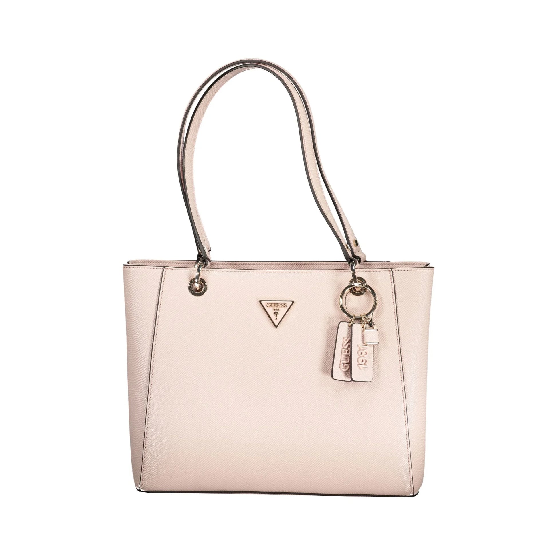 GUESS JEANS Borsa Donna Noelle Rosa Cipria a Spalla con Dettagli a Contrasto Borse - foto prodotto