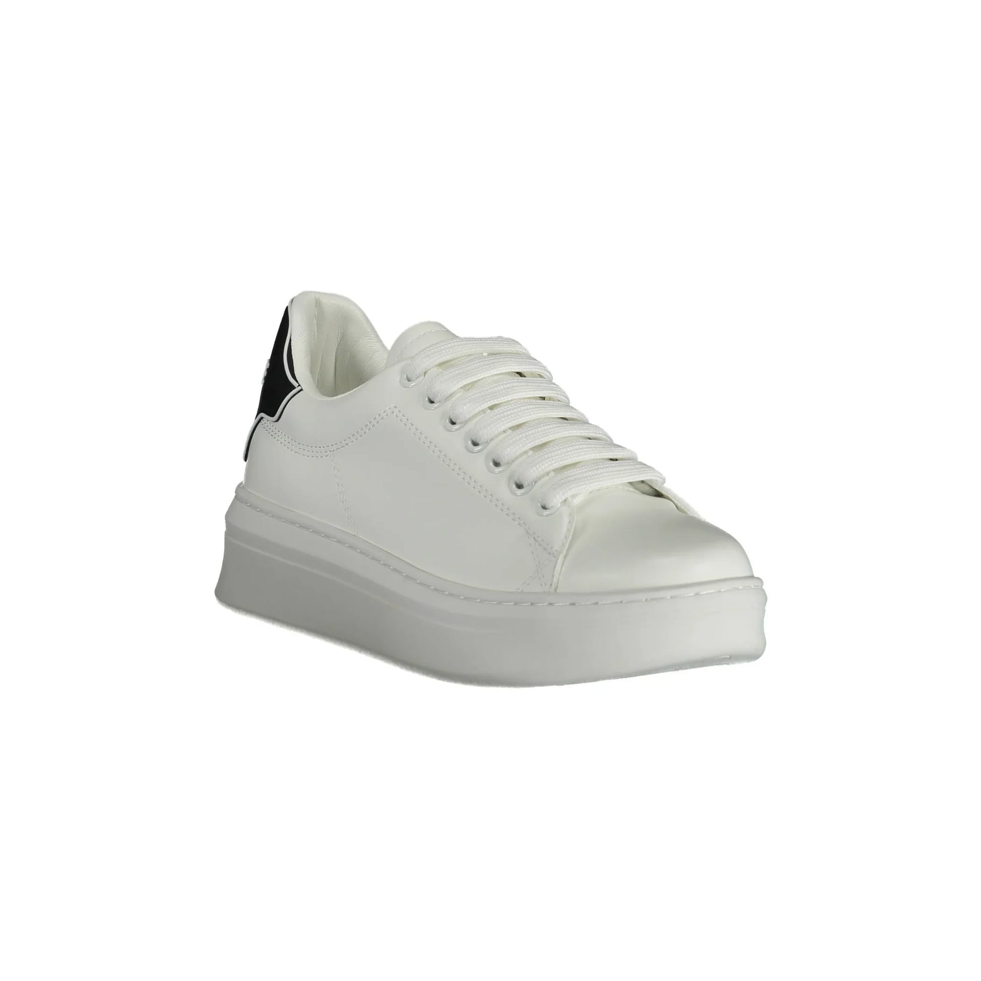 GAELLE PARIS Scarpe Sneakers Donna Bianche con Lacci e Logo bianco - vista 2
