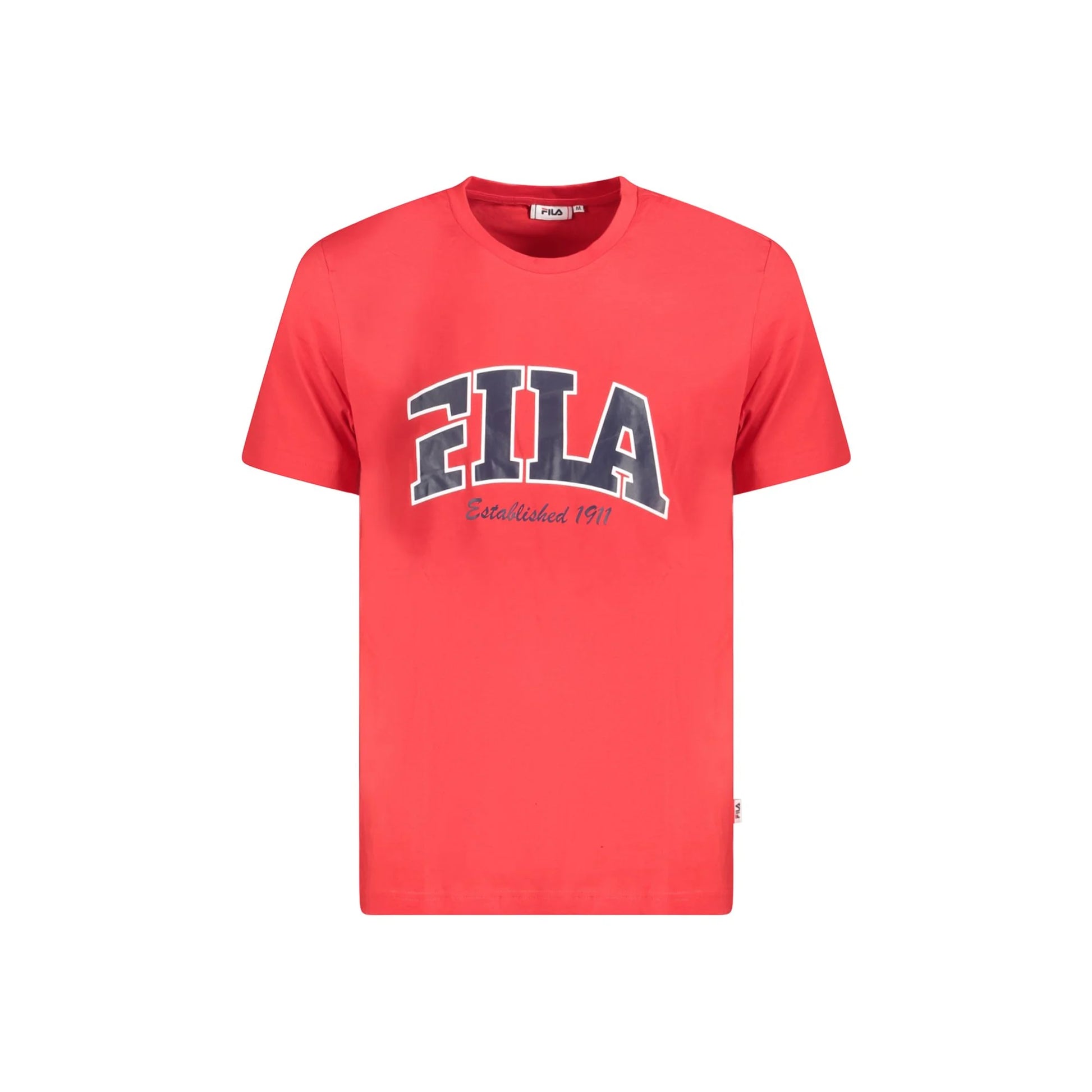 Fila T-Shirt Maniche Corte Uomo Rossa Stampa Logo Rosso - foto prodotto