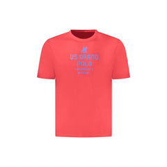 U.S. Grand Polo T-Shirt Maniche Corte Uomo Rossa Stampa