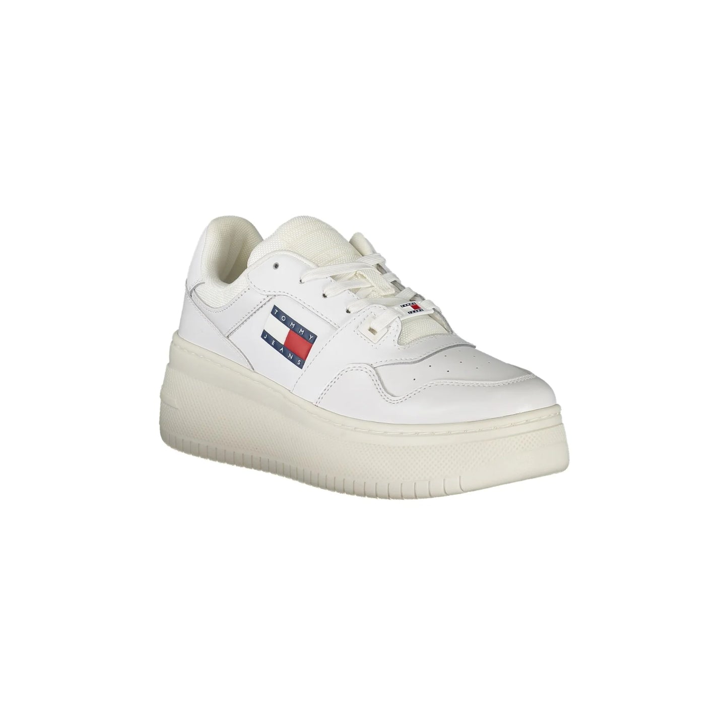 TOMMY HILFIGER Scarpe Sneakers Donna Bianche con Suola Alta e Stampa Logo bianco - vista 2