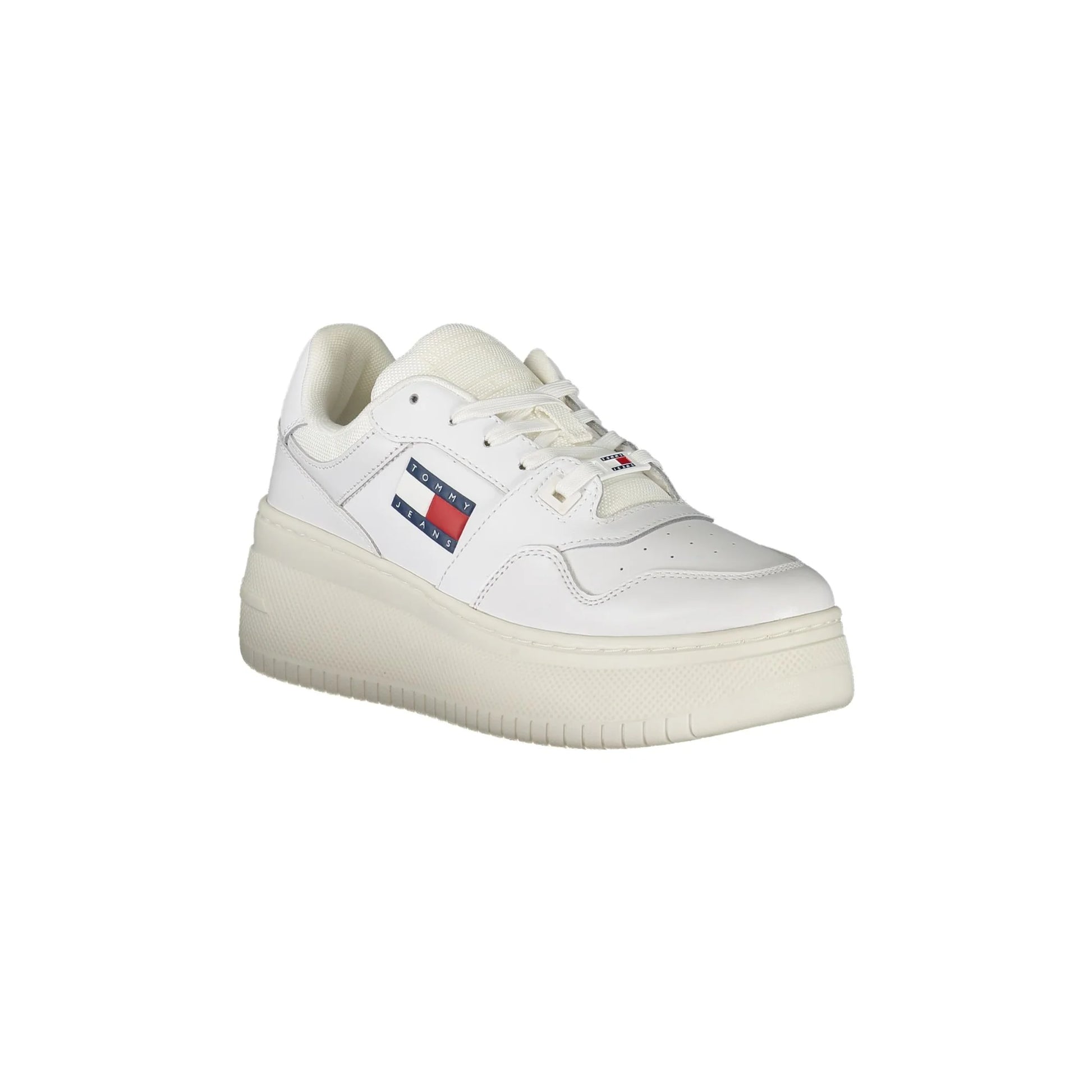 TOMMY HILFIGER Scarpe Sneakers Donna Bianche con Suola Alta e Stampa Logo bianco - vista 2