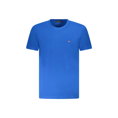 Napapijri T-Shirt Maniche Corte Uomo Azzurra Ricamo Azzurro - foto prodotto