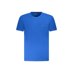 Napapijri T-Shirt Maniche Corte Uomo Azzurra Ricamo