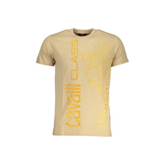 Cavalli Class T-Shirt Maniche Corte Uomo Beige Stampa