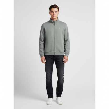 Napapijri Felpa Uomo Verde con Zip e Logo Felpe - vista 3