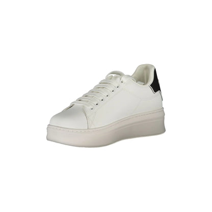 GAELLE PARIS Scarpe Sneakers Donna Bianco con Doppio Laccio Loggato - vista 3