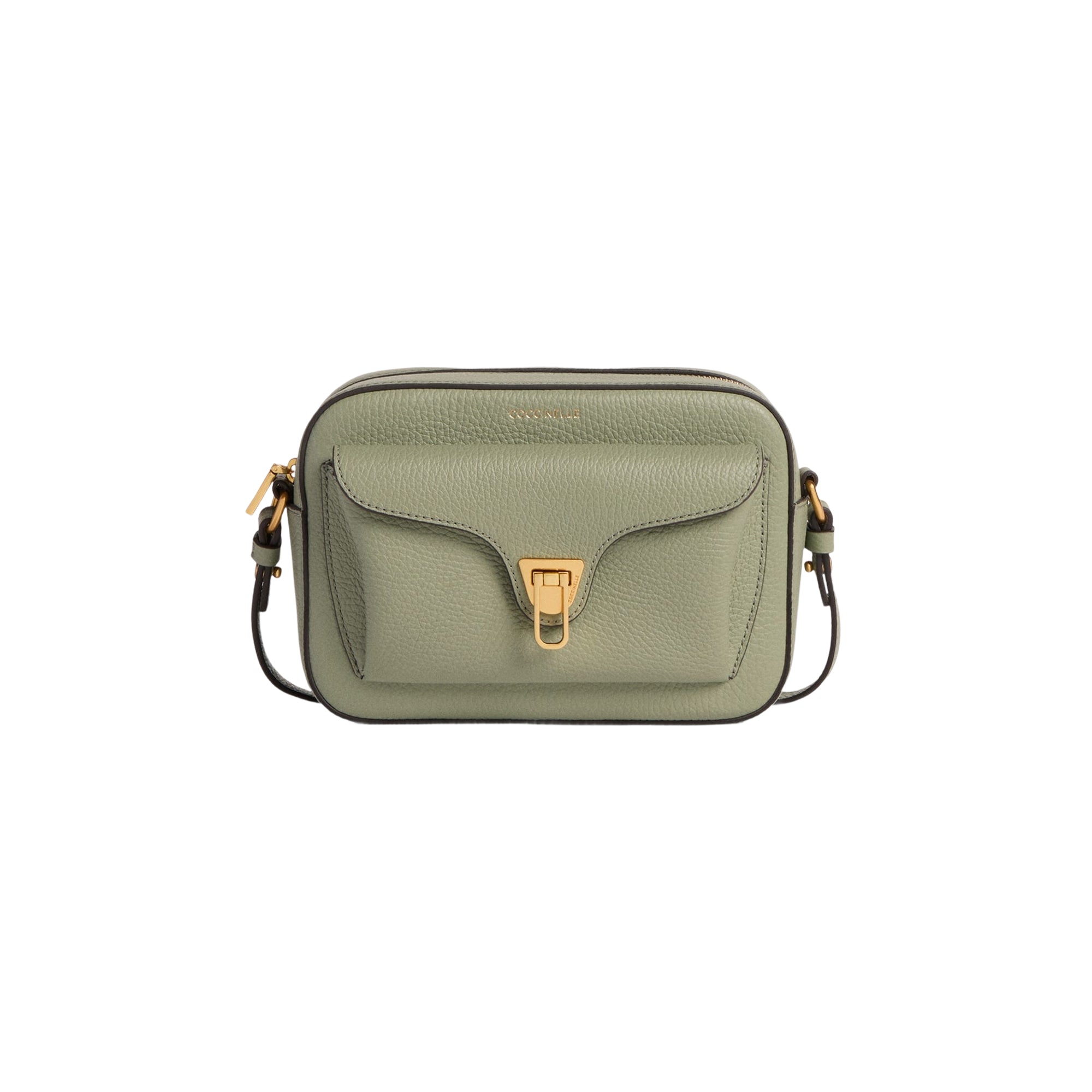 COCCINELLE Borsa Donna a Tracolla Verde, In Vera Pelle, Beat Soft Small