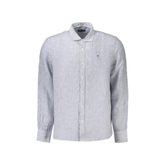 North Sails Camisa de Manga Longa Masculina Azul Bordado