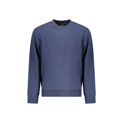 Boss Long Sleeve Sweatshirt Men Blue Logo Print