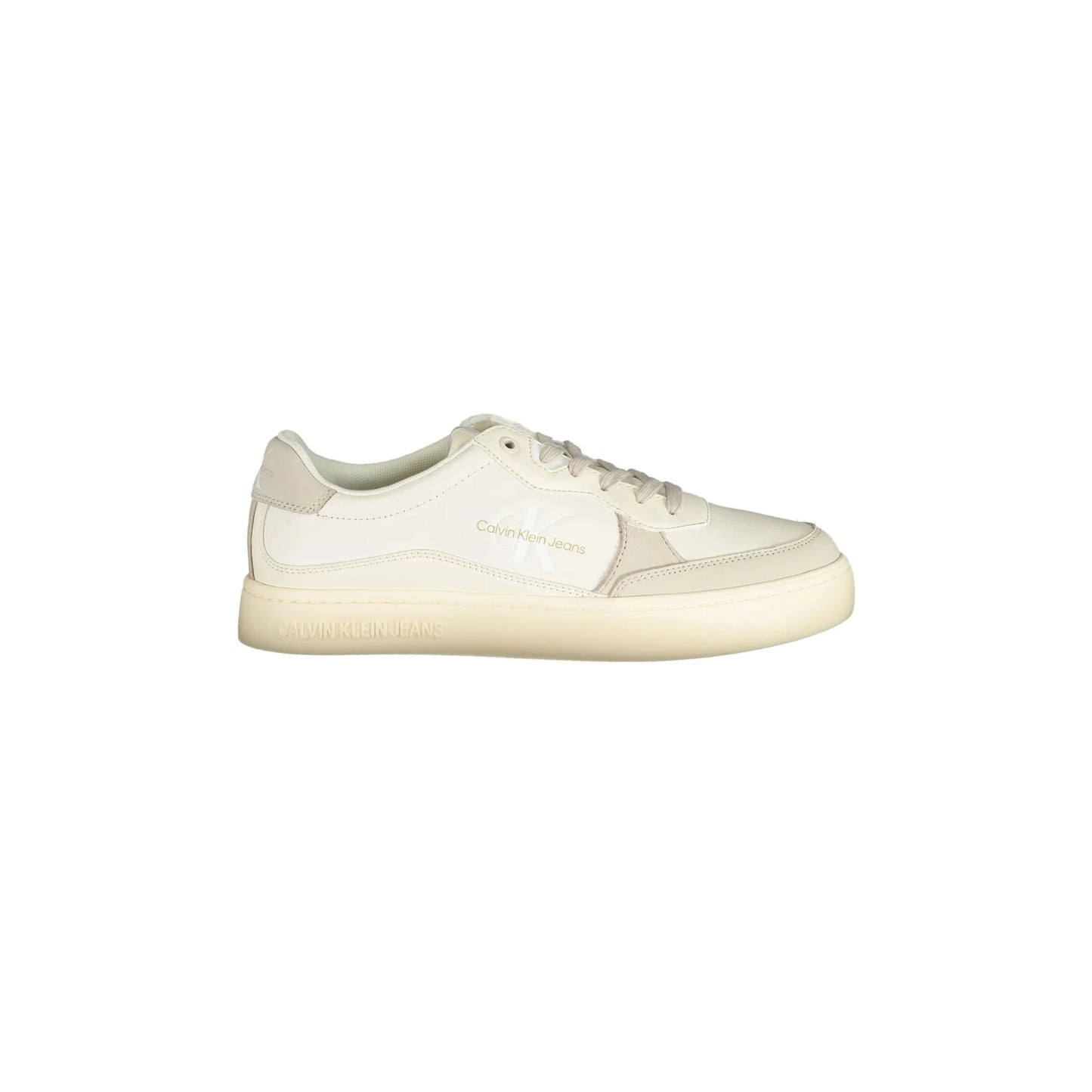 CALVIN KLEIN Scarpe Sneakers Uomo Bianche con Dettagli a Contrasto Bianco - foto prodotto