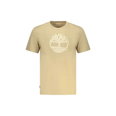 Timberland T-Shirt Μανίκια Κοντά Ανδρική Μπεζ Εκτύπωση Λογότυπο